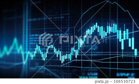 Stock market investment trading graph glowing lines and diagram background, financial investment or economic concept 106530723
