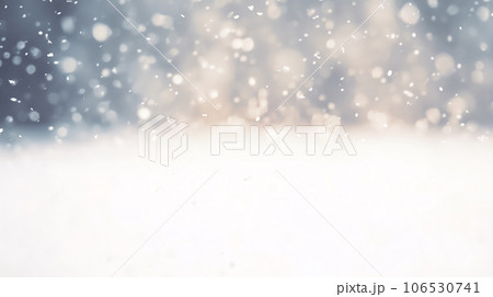 Abstract snow falling on blurred winter landscape background, for design and template Abstract snow falling on blurred winter landscape background, for design and template 106530741
