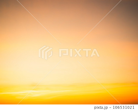 Abstract Summer Background, blur Sunset Orange Spring Nature Sunny Sky Light Peace Sunrise Landscape Tropical Effect Gradient Gold Color Hot Fire Texture Yellow Pattern Card, Evening Dusk Bright. 106531021