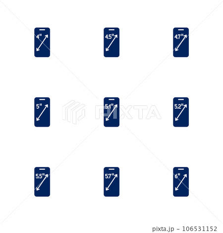 A picture depicting different diagonals of smartphones screens 106531152