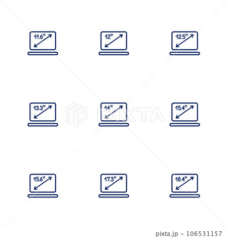 A picture depicting different diagonals of laptop screens A picture depicting different diagonals of laptop screens 106531157