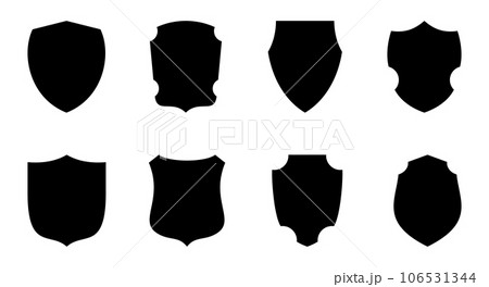 Shield icon set. Emblem of privacy, secure and defense. 106531344