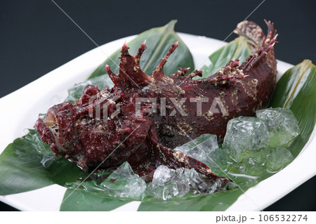 高級魚皿盛り・おこぜ皿盛り・高級魚イメージ・生魚 106532274