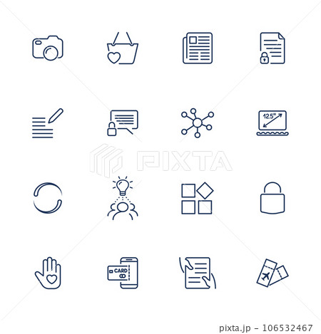 Simple UI icons for app, sites, programs. Different UI icons. Simple pictograms on white background. Simple UI icons for app, sites, programs. Different UI icons. Simple pictograms on white background. 106532467