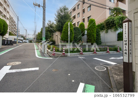 東京都渋谷区代々木にある岸田劉生が描いた、切通しの坂 106532799