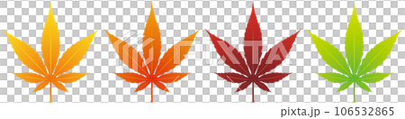 秋天的樹葉 4 色集的插圖 秋天的樹葉 4 色集的插圖 106532865