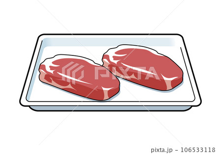 豚肉　肩ロース　バット　イラスト 106533118