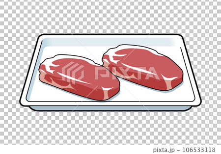 豚肉　肩ロース　バット　イラスト 106533118