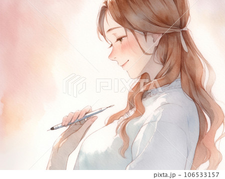 ペンを持った女の子 106533157