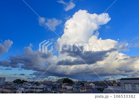 住宅街から見た青空と入道雲 住宅街から見た青空と入道雲 106533382
