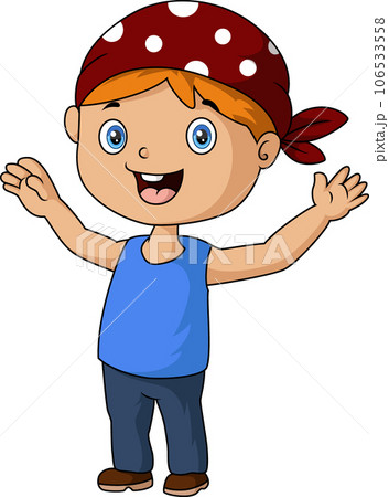 Cute pirate boy cartoon on white background 106533558