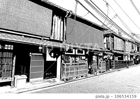 【京都の白黒】京町屋の粋な佇まい 106534159