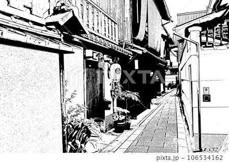 【京都の白黒】京町屋の粋な佇まい 106534162