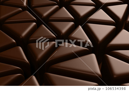 Beautiful shiny triangle chocolate background. 3d illustration Beautiful shiny triangle chocolate background. 3d illustration 106534398