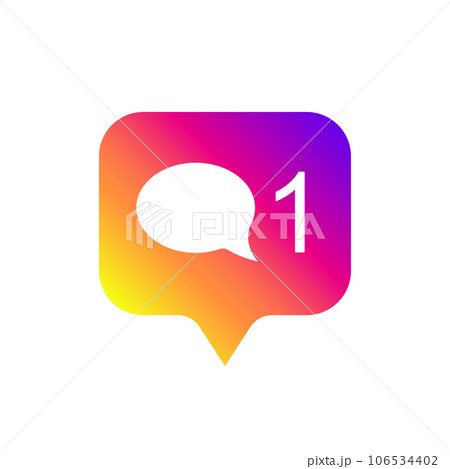 Counter notification Icon, color gradient. Social media like icon. Element for social network, web, ui, mobile, app. Vector illustration. 106534402