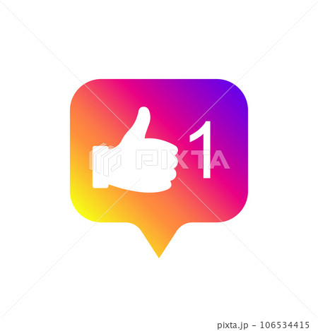 Social media modern like sign, gradient color. Like button, icon, symbol, ui, app, web. Vector illustration. EPS 10 106534415