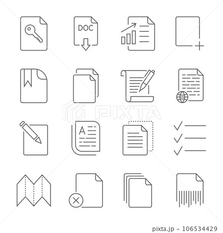 Paper icon, Document icon. Editable Stroke Paper icon, Document icon. Editable Stroke 106534429