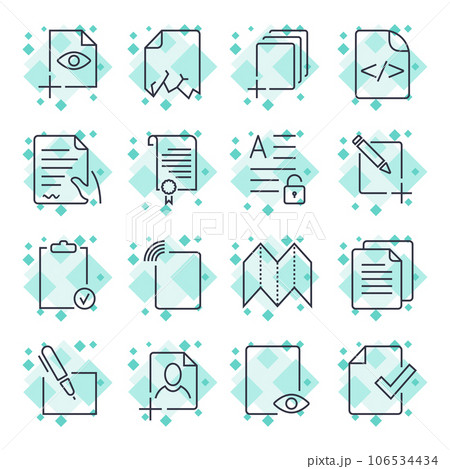 Paper icons, Document icons, Vector EPS10. Editable Stroke Paper icons, Document icons, Vector EPS10. Editable Stroke 106534434