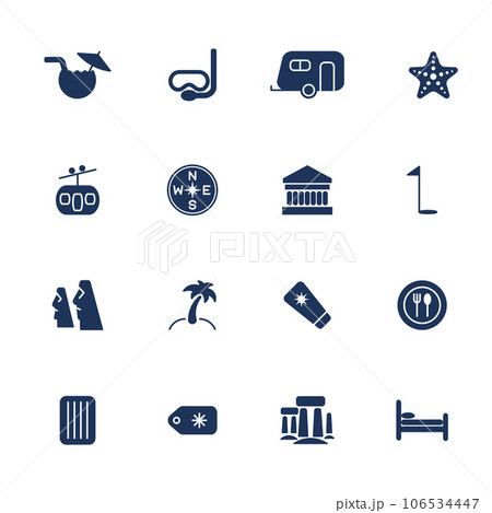 Simple travel icons set 106534447