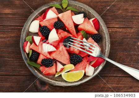 Delicious watermelon salad Delicious watermelon salad 106534903