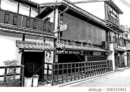 【マンガカット風京都】京町屋の粋な佇まい 106535461