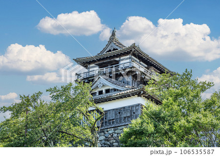 福井県坂井市　日本100名城　快晴の丸岡城天守 106535587