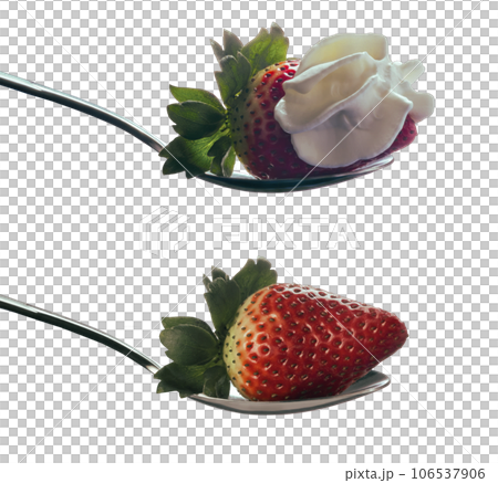 Strawberries and cream. Strawberry isolated on transparent background 106537906