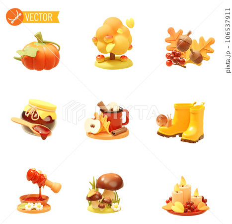 Vector autumn icon set 106537911