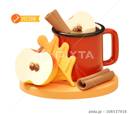 Vector hot spiked apple cider in cup 106537916