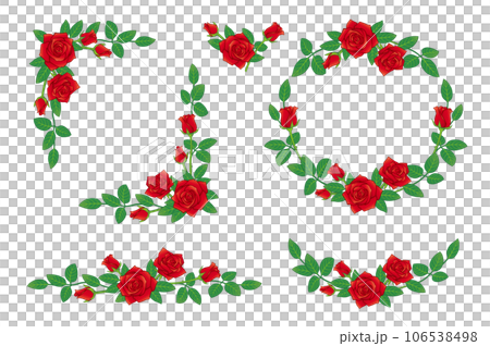 紅玫瑰花插畫框架集 紅玫瑰花插畫框架集 106538498