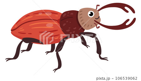 Stag beetle character. Cartoon funny face insect 106539062