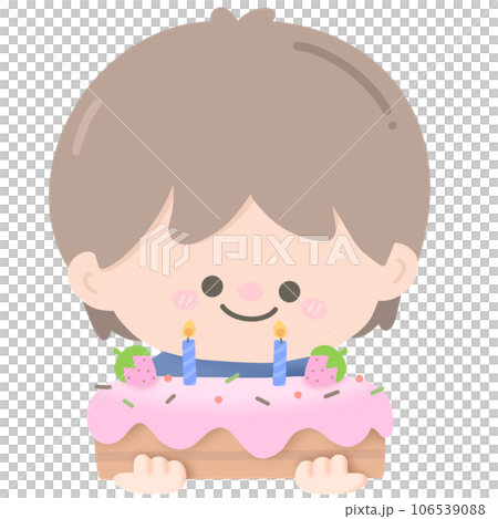 Boy with birthday cake Boy with birthday cake 106539088