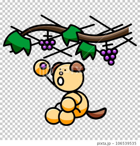 Illustration of a dog picking grapes Dog 106539535
