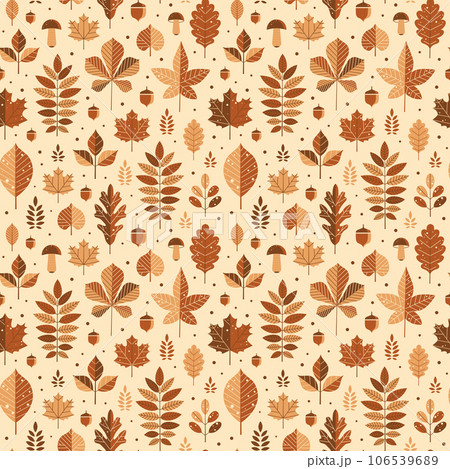 Autumn Leaves Geometric Seamless Pattern 106539689