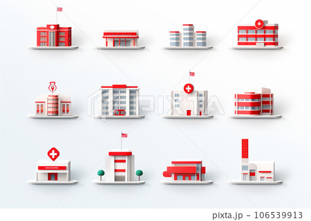 病院と消防車(ピクト) 病院と消防車(ピクト) 106539913