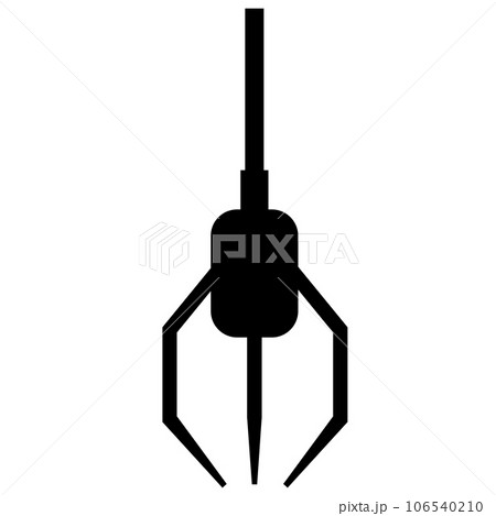 robotic claw icon. grip robotic claw in factory. claw game device sign. flat style. 106540210