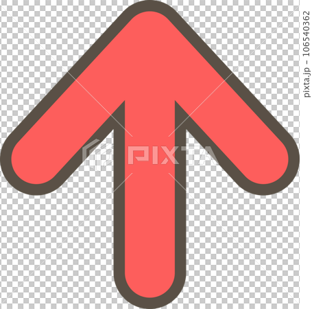 Simple illustration of an upward red arrow 106540362