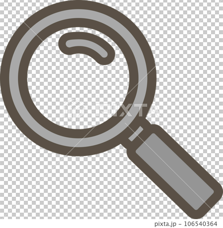 Cute simple illustration icon with magnifying glass Cute simple illustration icon with magnifying glass 106540364