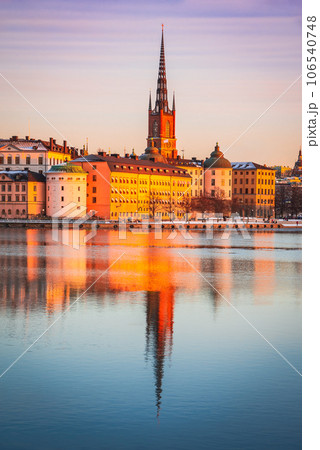 Stockholm, Sweden. Sunset over Gamla Stan old town Stockholm, Sweden. Sunset over Gamla Stan old town 106540748
