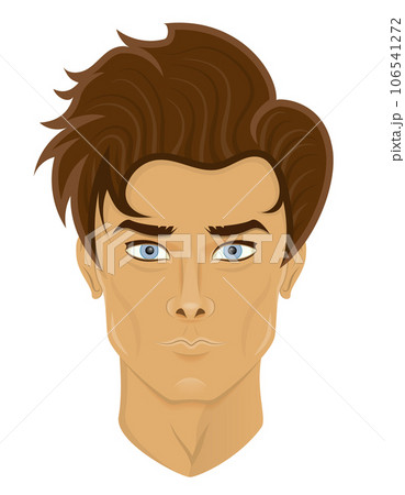 face young man with different hairstyles vector illustration 106541272