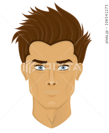 face young man with different hairstyles vector illustration 106541273