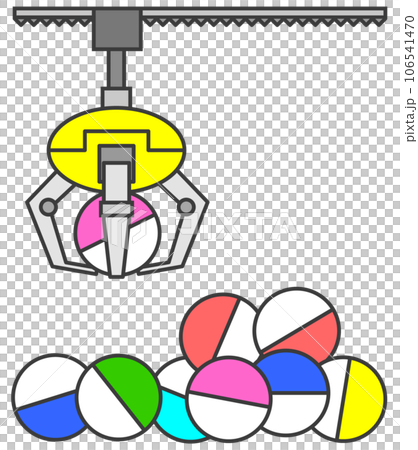 遊戲插圖，您可以通過用起重機將獎品吊到膠囊中來贏得獎品 106541470