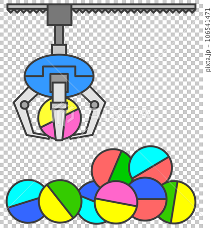 遊戲插圖，您可以通過用起重機將獎品吊到膠囊中來贏得獎品 106541471