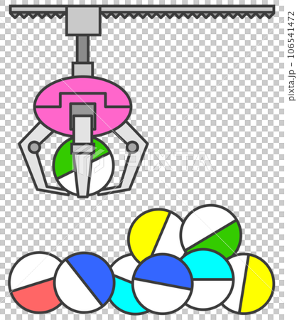 遊戲插圖，您可以通過用起重機將獎品吊到膠囊中來贏得獎品 106541472