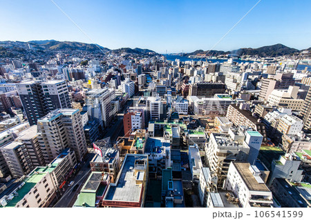 長崎市役所新庁舎　屋上庭園からの眺め　【長崎市】 106541599