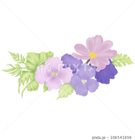 Watercolor illustration of Pastel Branch with pinkish-purple Flowers 106541656