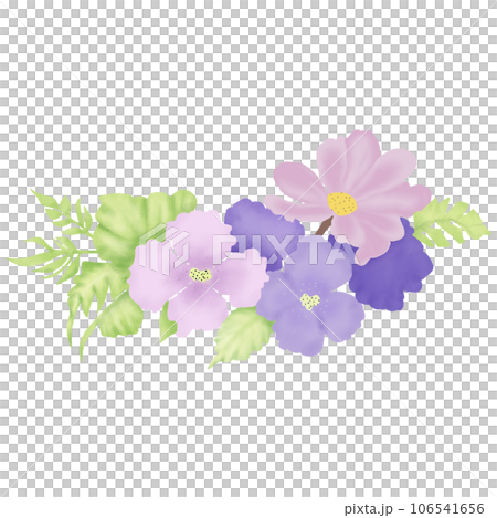Watercolor illustration of Pastel Branch with pinkish-purple Flowers 106541656