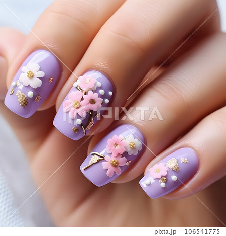 フラワーデザインのネイルアート　Generative AI 106541775