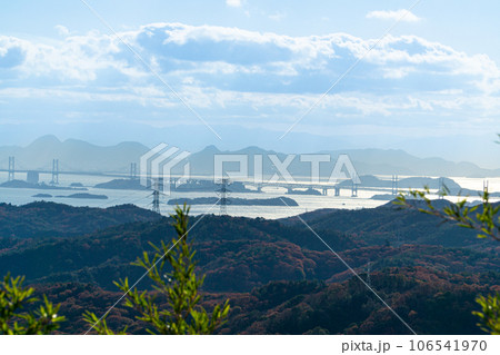 常山 山上から見た瀬戸大橋 岡山県玉野市 常山 山上から見た瀬戸大橋 岡山県玉野市 106541970