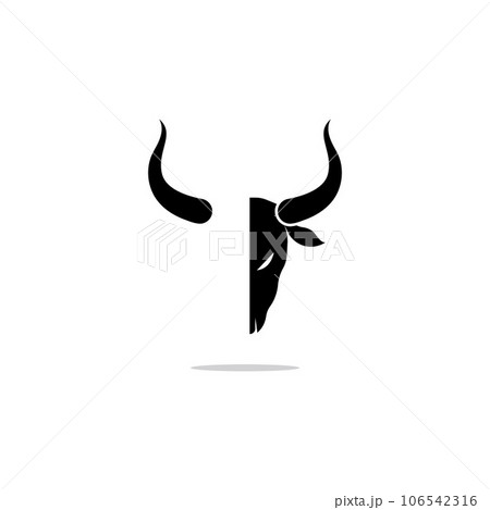 bull head horn icon template 106542316